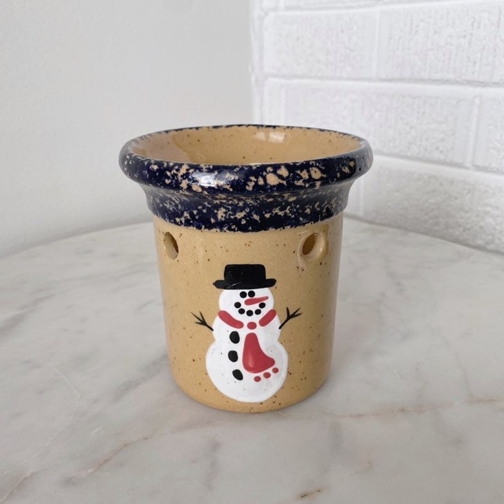 Vintage Bath and Body Works 1995 Snowman Candle Holder Luminary Tealight